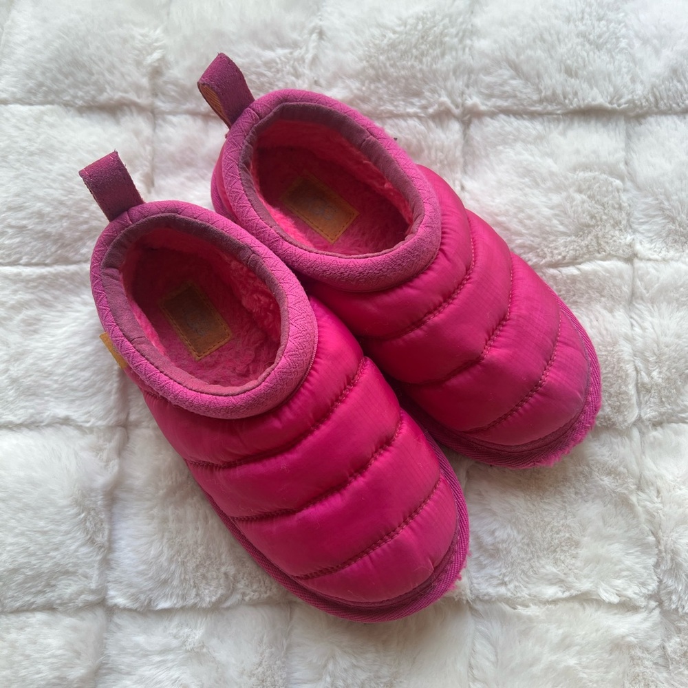 Kids Pink Ugg Tasman Quilted Slipper